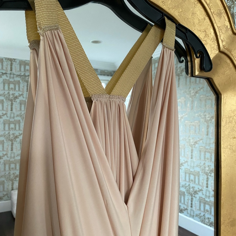 Sexy Grecian Nude Tank Style Midi Dress - So Flattering- Fits so many sizes LOVE